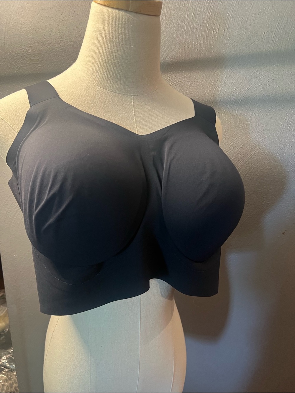 Full-Coverage Wireless Comfort Bra - Charcoal Gray